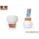 Smart Home Bedroom Cheap Small Blown White Glass bottle Wooden Portable Luminaire led Table Lamp with iphone charger