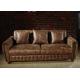 Small Size Compact 2 Seater Leather Sofa Multi Buttons With Moveable Cushion