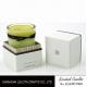 Green Color Luxury Soy Wax Candles With Ribbon And White Color Rigid Gift Box