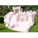 Girls Pastel Pink Inflatable Bounce House Inflatable White Bouncy Jumping Castle