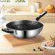 Hot Selling Kitchen 304 Stainless Steel Fry Pan Induction Bottom Honeycomb Non Stick Cooking Pan with Bakelite Handle
