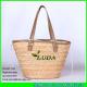 LUDA ice cream straw handbags top leather piping straw tote beach bags
