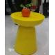 Yellow Arcylic Round Metal Coffee Table Small Indoor Customizable SGS