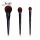 Black Shimmer non irritant Face Makeup Brush Set T274 Birch Wood Handle