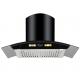 Stainless Steel Glass Arc Chimney Hood Electric Kitchen Range Hood with Low Noise Function App Controlled