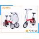 Red / White Small Folding Electric Bicycle 20 × 4.0 Slide Proof Tyres