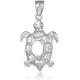 With 925 Sterling Silver Sea Turtle Bead Charms Pendant Necklace
