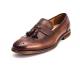 Spring / Autumn Brown Mens Woven Leather Slip On Shoes For Party