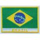  Custom 100% twill Brazil national embroidered flag patches, hot cut border,iron on backing