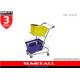 High Grade Steel Supermarket Shopping Trolley Cart For Two Plastic Baskets