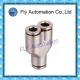 Y- Tee metal nickel-plated push-in fitting  Pneumatic Tube Fittings PY series