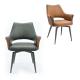 Backrest Spinning Dining Chairs , Streamlined Pu Leather Swivel Chair