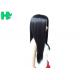 Side Bang Black Long Synthetic Wigs High Temperature Fiber Material For Young Women