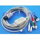 LL Universal One Piece ECG Cables And Leadwires 5 Lead 6 Pin Generic Clip Electrodes