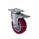 2.5 35kg Plate Brake TPU Caster in Red Color for Bolt Bearing Type Application