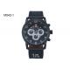 BARIHO Men's Quartz Watch Unisex Weekender Black Brown Leather Strap M542