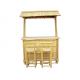 Tiki Bar Patio Outdoor Bar , Bamboo Set , Islander Tiki Bar With Palapa Top And Storage Space For Garden Patio Luau Party Bazaar