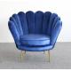 Nordic Style Flower Shape 78cm Height Velvet Accent Armchair