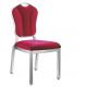 Strong Silver Square Metal Tube Red Fabric Hotel Banquet Dining Chair