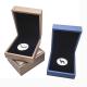 High Classic PU Wrapped Commemorative Coin Boxes Navy Champagne Coin Keeper Box