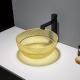 395mm Length Countertop Vanity Sinks Crystal Glass Vessel OEM Modern Round