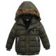 Fashionable Kids Hooded Puffer Jacket , Plain Dyed Boys Down Winter Coat