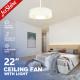 Living Room 22 Inch Bladeless LED Ceiling Fan Remote Control 18W