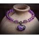 925 sterling Thai silver amethyst lock charm bracelet, purple gemstone bracelets