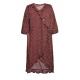 Red Polka Dot Ladies Plus Size Dresses Elastic Cuff V Neck With Mid Sleeve