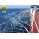 Anti Piracy Galvanized Razor Wire Coils With Loops Dia 600 Mm Used On Ships