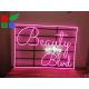 Fashion Wall Decorative Acrylic Pink LED Neon Signs , Custom Neon Letters