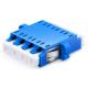 Blue Lc Upc To Lc Upc Fiber Coupler Connector , Single Mode Lc Quad Adapter