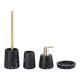 Nature Marble Bathroom Set in Nero Margiua with Round Soap Dispenser and Countertop Accessories