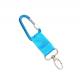 Personalized Blue Carabiner Key Ring With Short Nolyn Lanyard For Knife