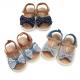 New fashion Cotton and PU Anti-slip sole princess dress infant crib Baby girl sandals