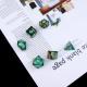 Green foil gold natural resin multi -faceted desktop game Dice Border Gate