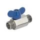 Butterfly Handle Double Male Thread Mini Ball Valve CF8 with BSPT End Connection Fob