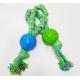Non Toxic Dog Ball Green Dog Rope Toy For Aggressive Chewers 34cm