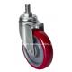 Edl Medium 5 150kg Threaded Swivel TPU Caster 5035-86 Red Color for Caster Application