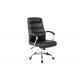 Ergonomically Staff 57cm Leather Desk Chair With Wheels