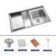 OEM Undermount Handmade Kitchen Sink 18 Gauge 220mm Bowl Depth Exterior Dimensions