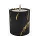 Cement LED Candle Light 8.9*8.9*10(12.7)Cm 510g With Black Golden Dropping Painting