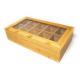 Small Bamboo Storage Organizer , Wooden Tea Box Adjustable Chest Compartments