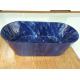 1700mm length ovel acrylic blue marble color freestanding bath tub with center drainer
