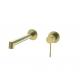 Zinc Alloy Brushed Gold Wall Mounted Bath Shower Mixer Taps