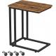 Side Table Sofa Table Coffee Table Easy to Assemble Sturdy Living Room Table with Wheels