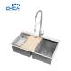 30x22x10cm Double Bowl Handmade House Kitchen Sink With Faucet Stainless Steel Kitchen Sinks With Filter Basket