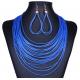 Big exaggerated retro fashion multilayer tassel sweater chain necklace Earring Sets