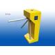 Yellow Color Tripod Turnstile Gate Steel Material Painted Push By Hand