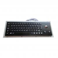 Electroplated Black Rugged Vandalproof IP65 Compact Panelmount Stainless Steel Keyboard With Trackball